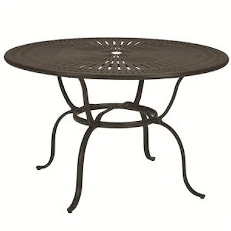 Outdoor Round Pub Height Dining Table with Umbrella Hole